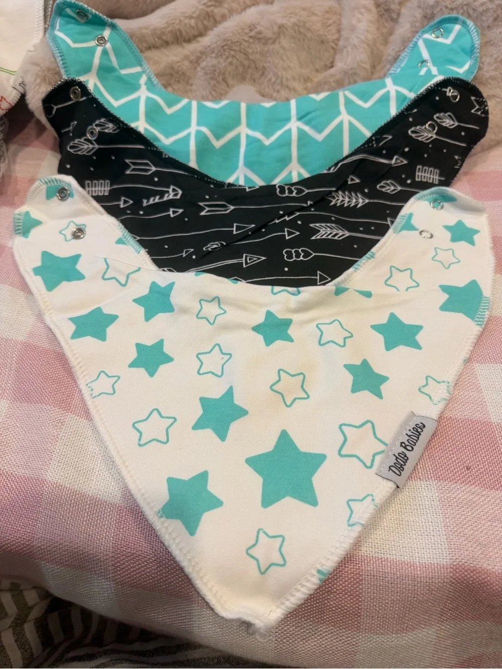 8 pcs burp babiesOrganic Cotton Baby Bandana Drool Bibs - Blue & Gray Set